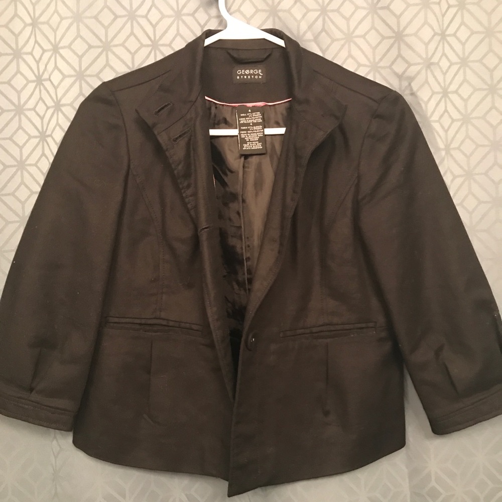 Black stretch 3/4 length women’s jacket- sz 4